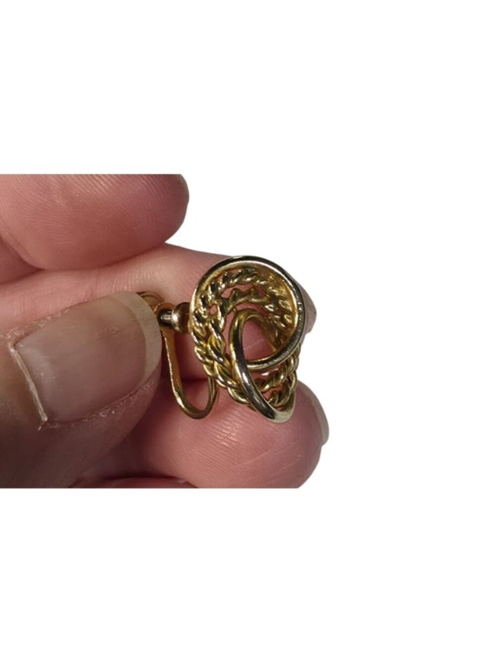 2 PRs Vintage Gold-Tone Rope & Tassel Clip-On Earrings With Adjustable Screw Bac - Picture 4 of 4